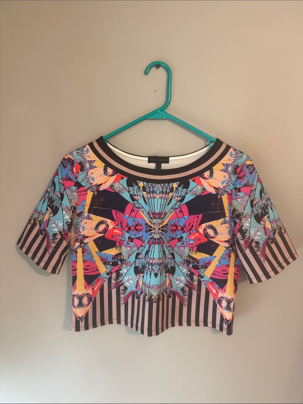 Jealous Tomato Crop Top. Psychedelic.  Size medium